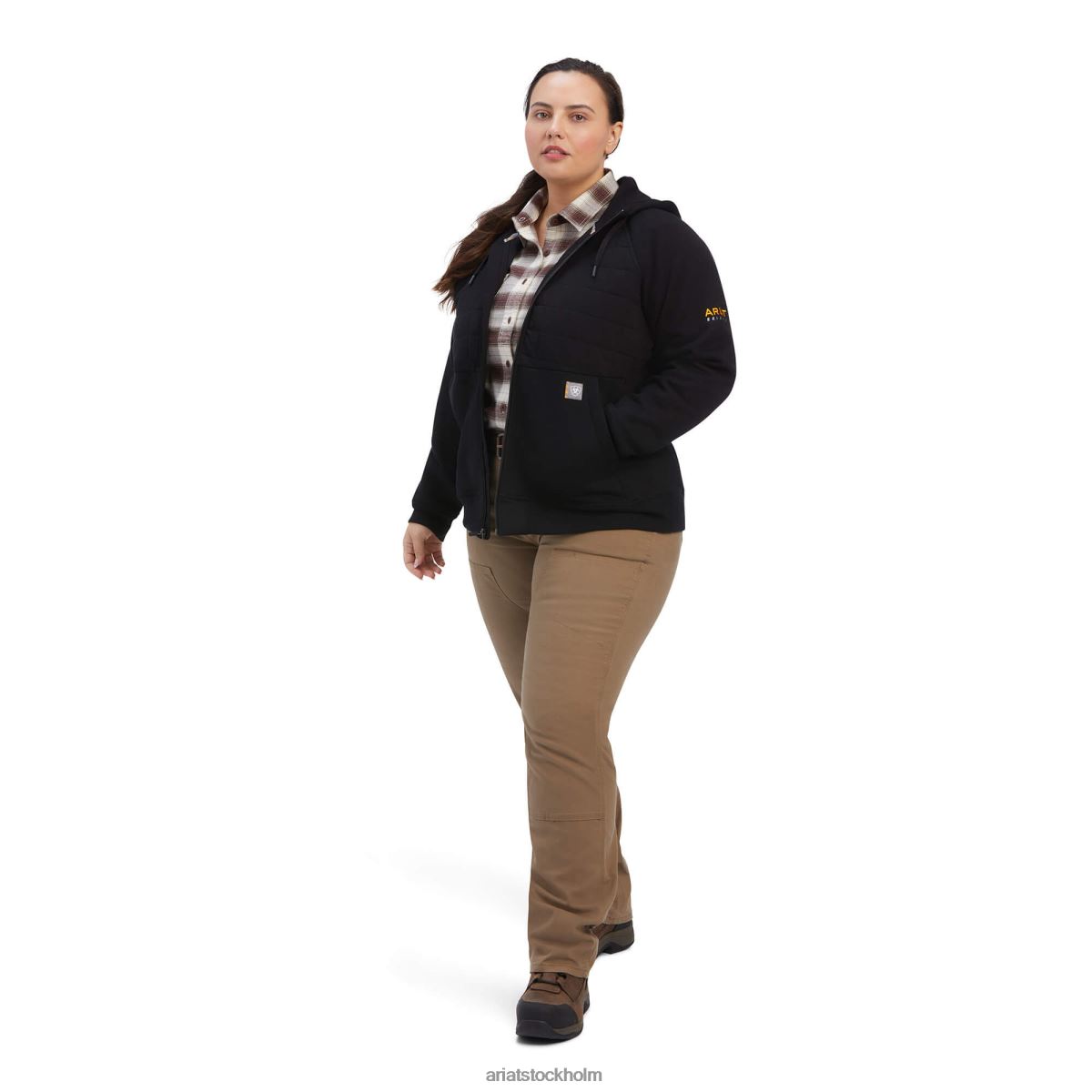 blast Ariat armeringsreglage huvtröja med full dragkedja svart kvinnor F04843422