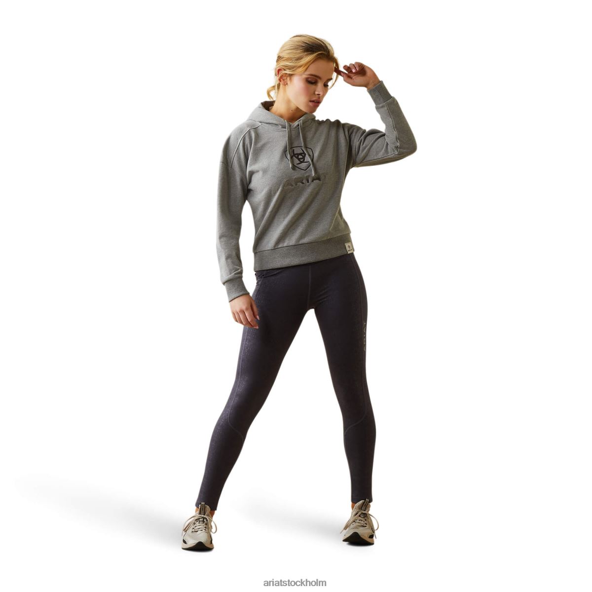 blast Ariat bara hoodie gråmelerad kvinnor F04843369