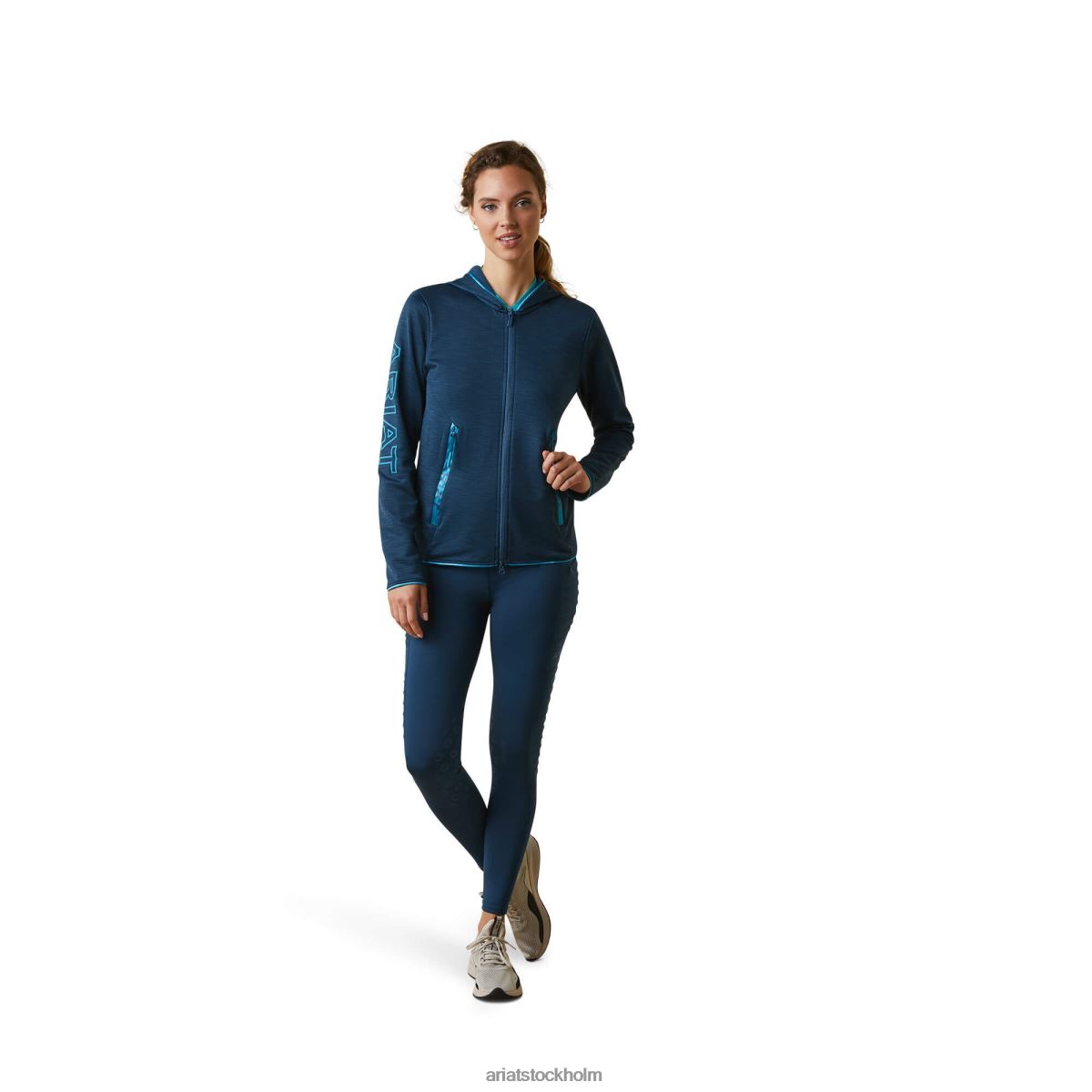 blast Ariat byron huvtröja med hel dragkedja djup petroleum kvinnor F04843373