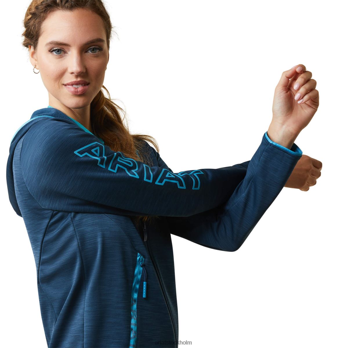 blast Ariat byron huvtröja med hel dragkedja djup petroleum kvinnor F04843373