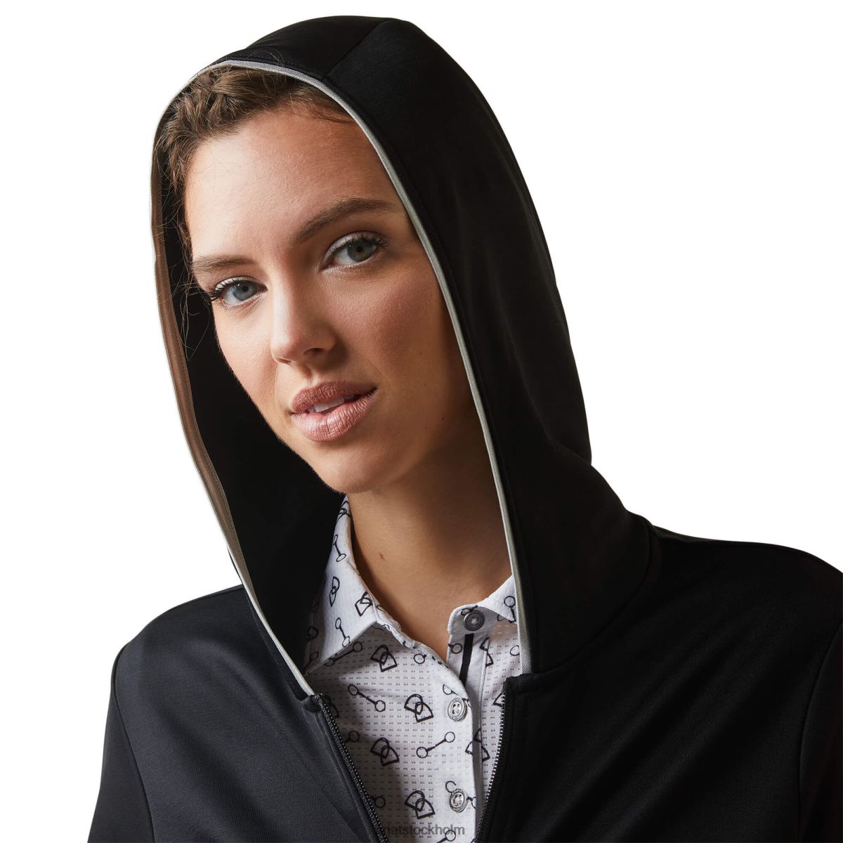 blast Ariat byron huvtröja med hel dragkedja svart kvinnor F04843371