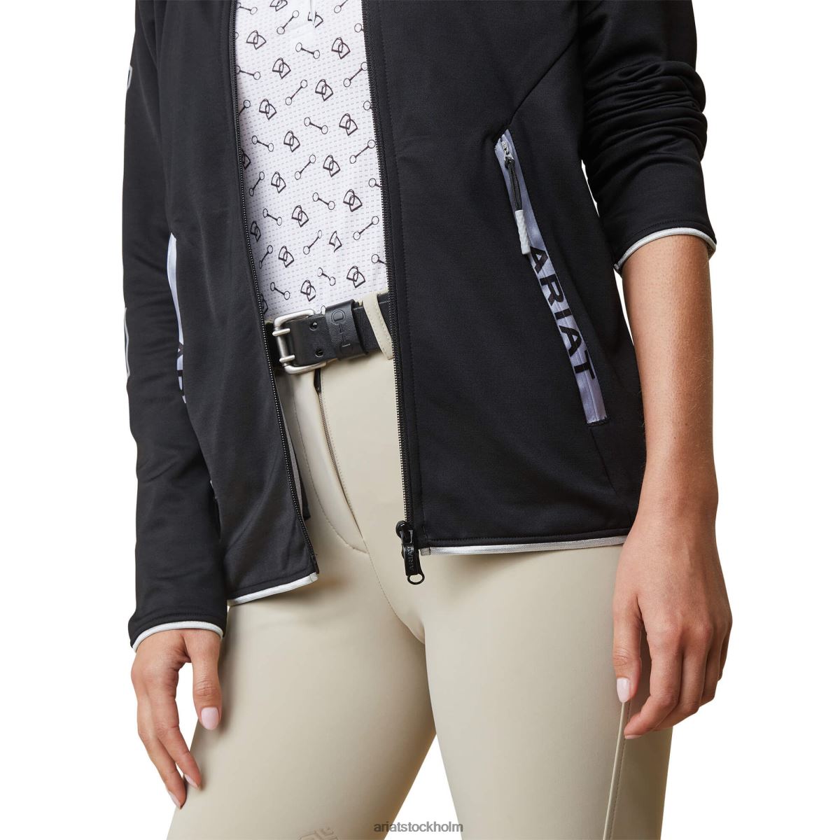 blast Ariat byron huvtröja med hel dragkedja svart kvinnor F04843371