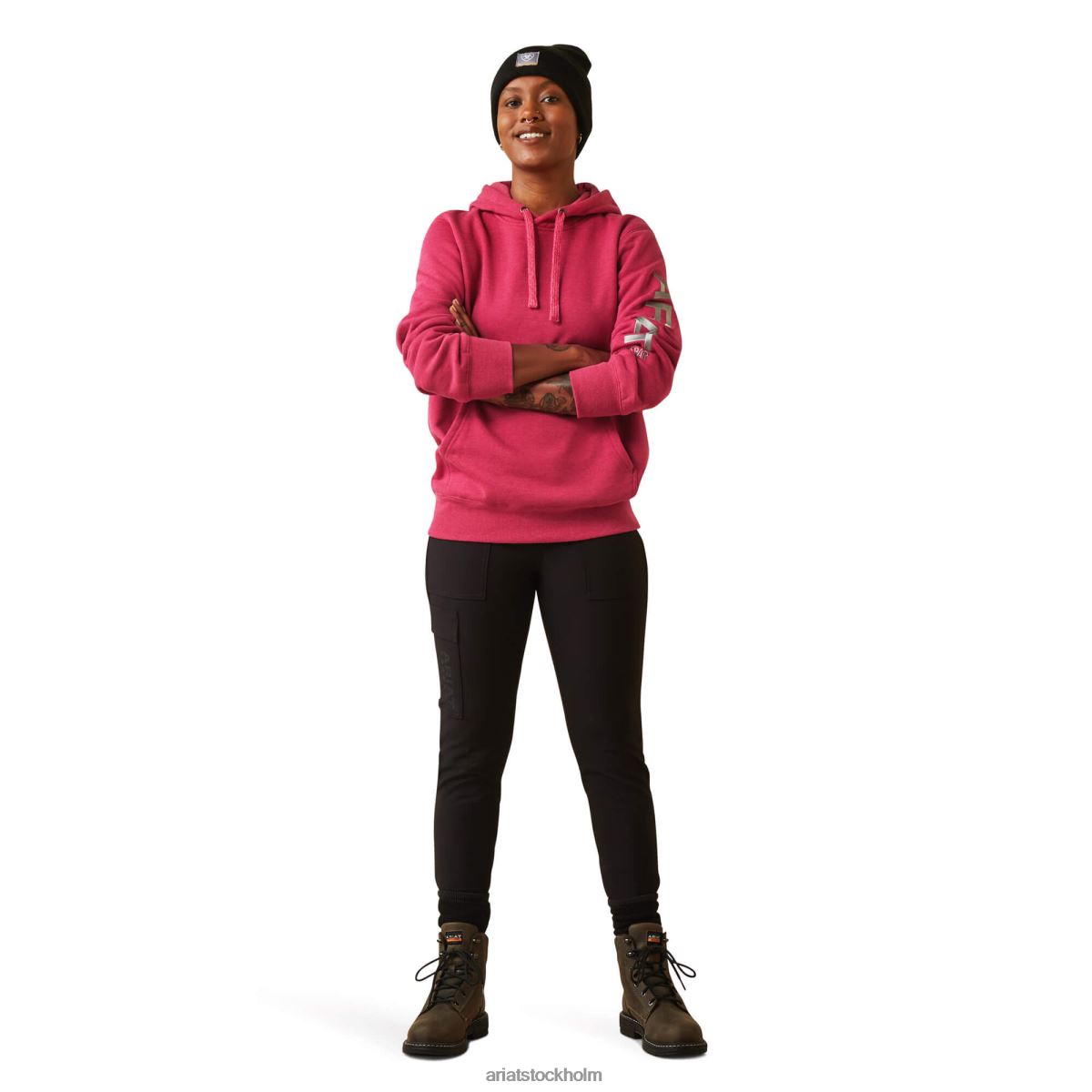 blast Ariat grafisk hoodie i armeringsjärn körsbär julibee ljung/nyckel kvinnor F04843381