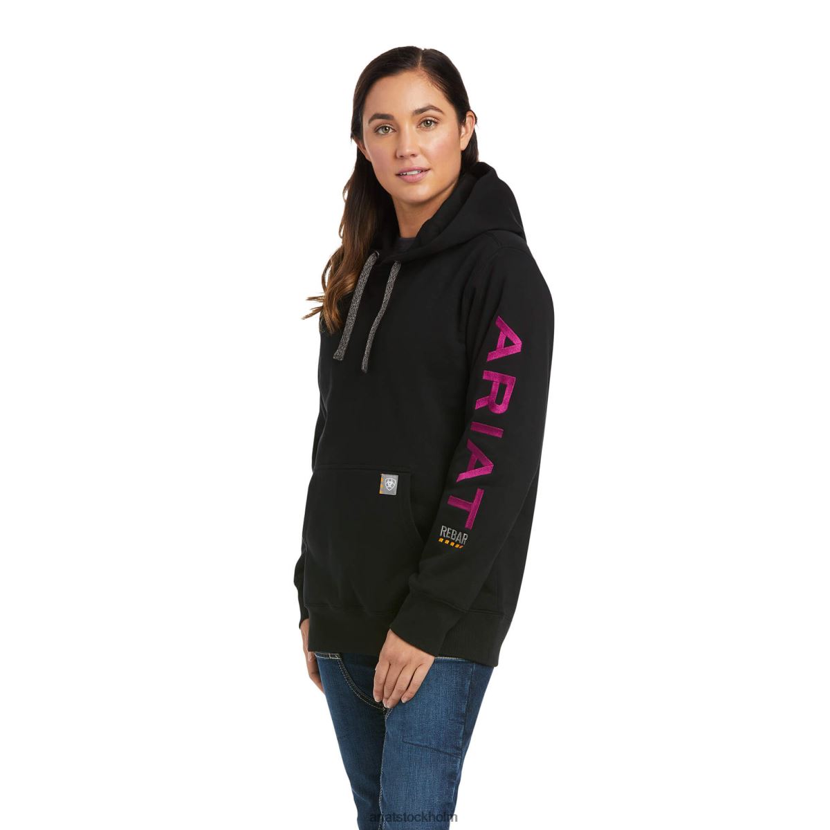 blast Ariat grafisk hoodie i armeringsjärn svart/lila kvinnor F04843458