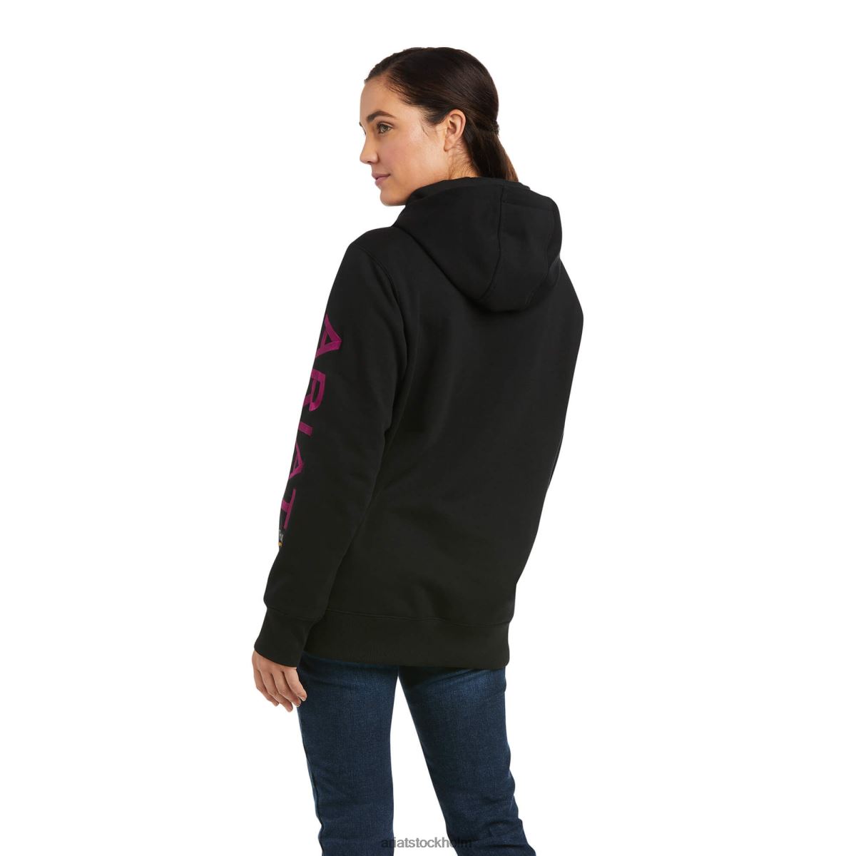 blast Ariat grafisk hoodie i armeringsjärn svart/lila kvinnor F04843458