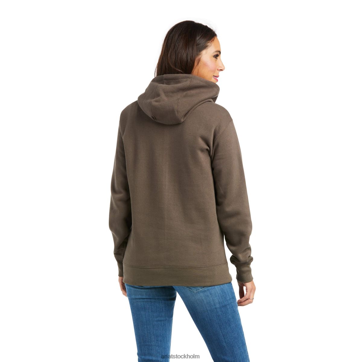 blast Ariat hoodie med äkta armlogotyp banyan bark kvinnor F04843438