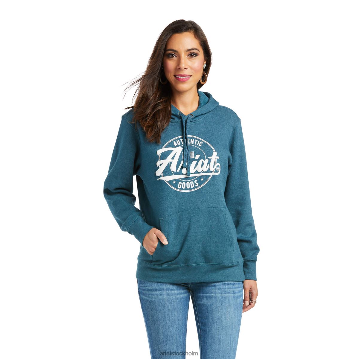 blast Ariat hoodie med äkta armlogotyp kricka kvinnor F04843443