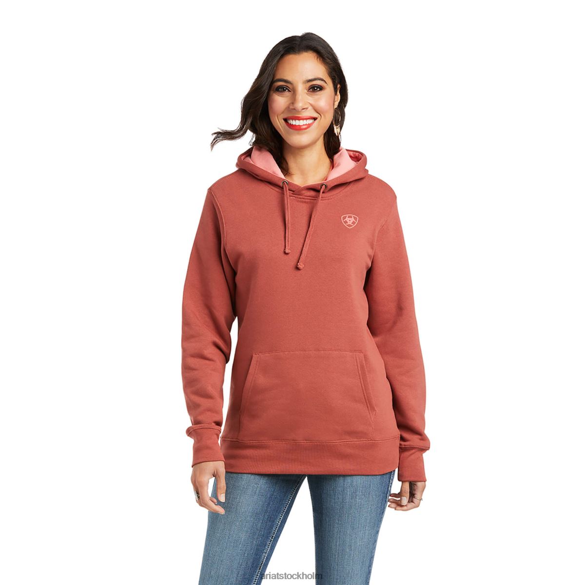 blast Ariat hoodie med äkta armlogotyp marsala kvinnor F04843442