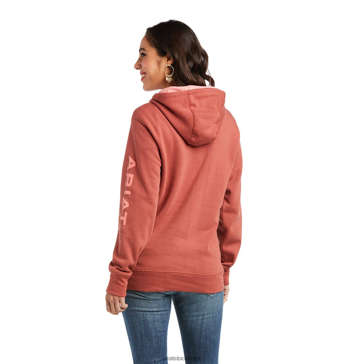 blast Ariat hoodie med äkta armlogotyp marsala kvinnor F04843442