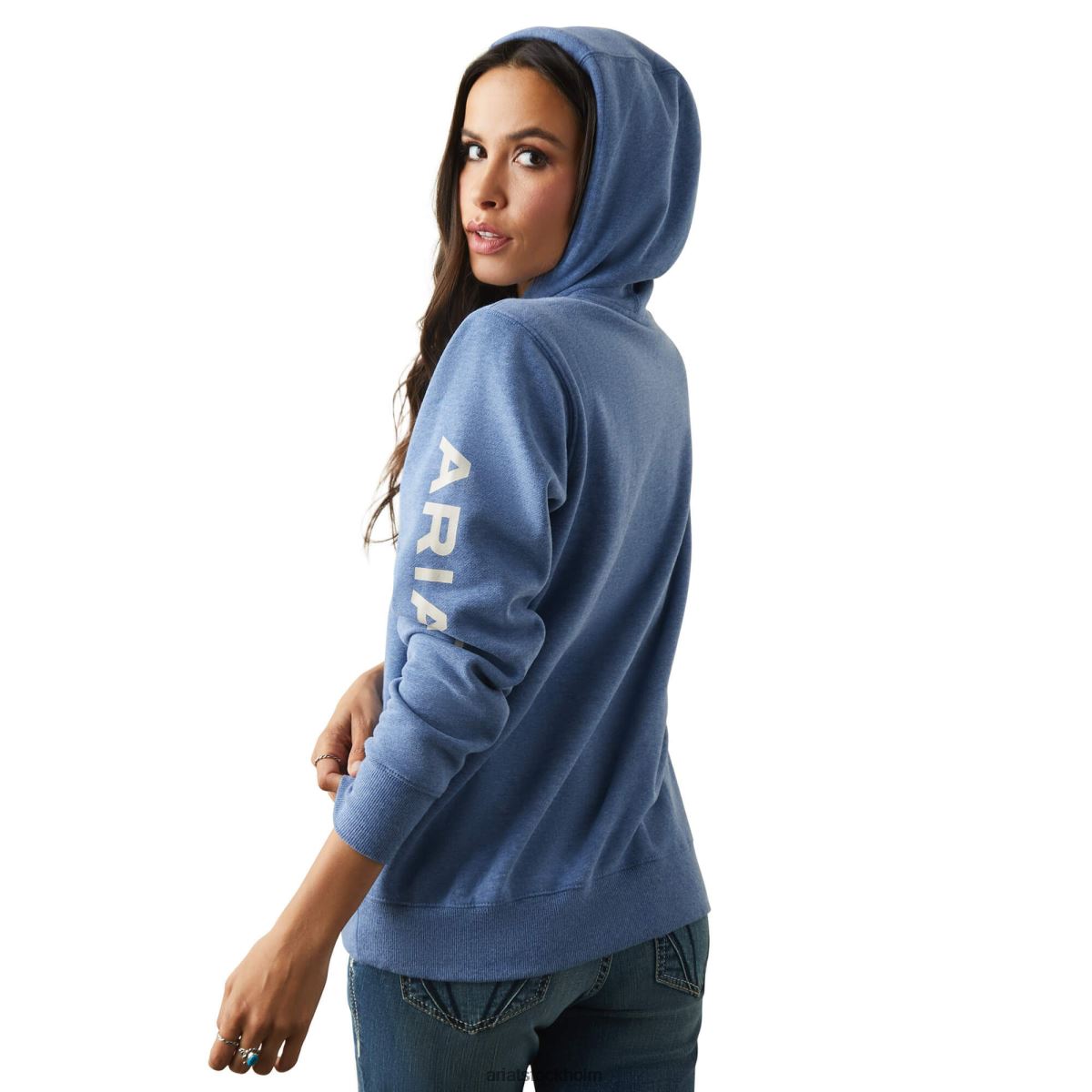 blast Ariat hoodie med logotyp blå ljung kvinnor F04843459