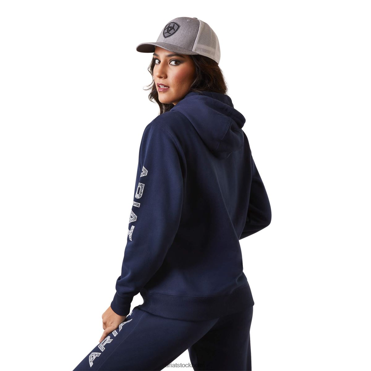 blast Ariat hoodie med logotyp marinförmörkelse kvinnor F04843377