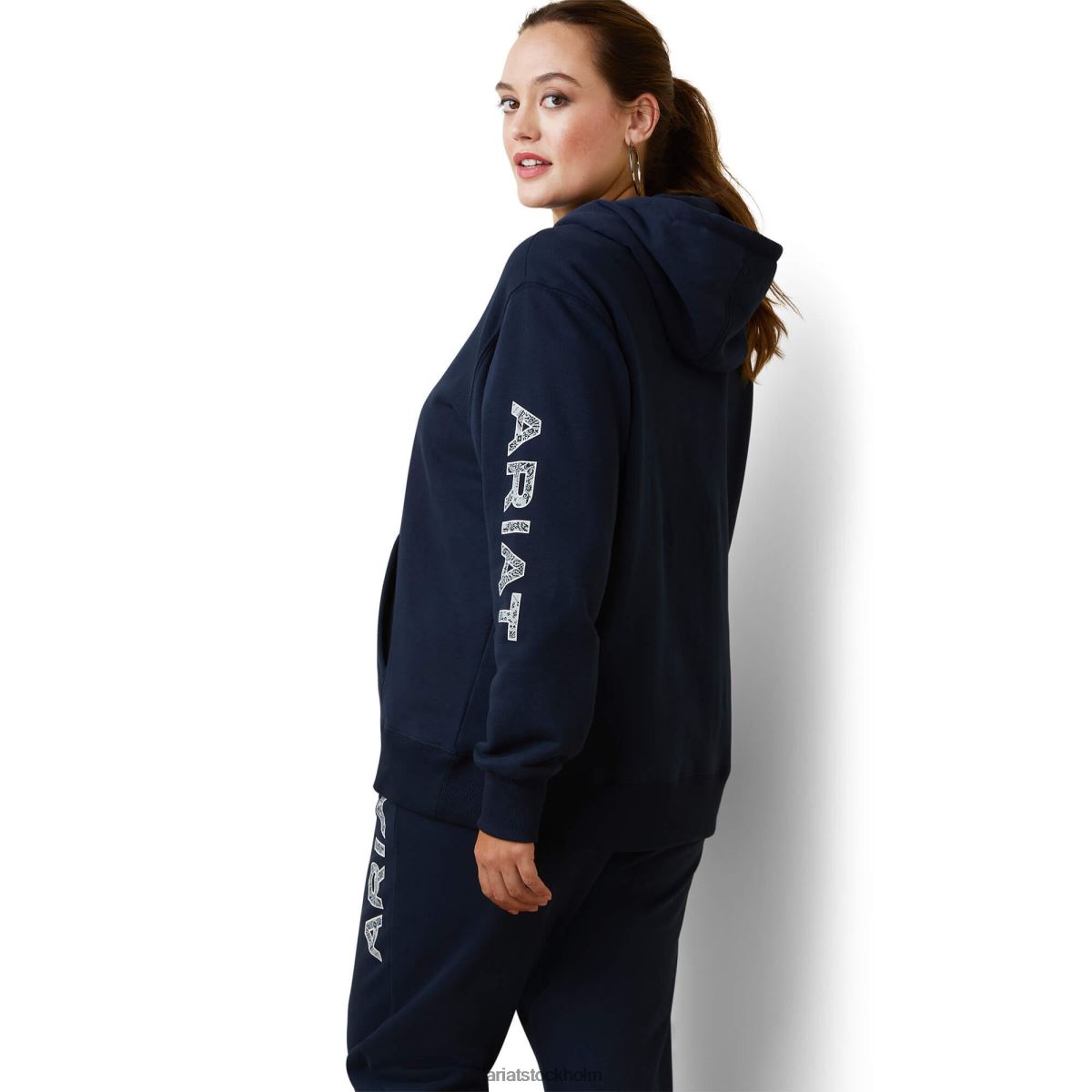 blast Ariat hoodie med logotyp marinförmörkelse kvinnor F04843377