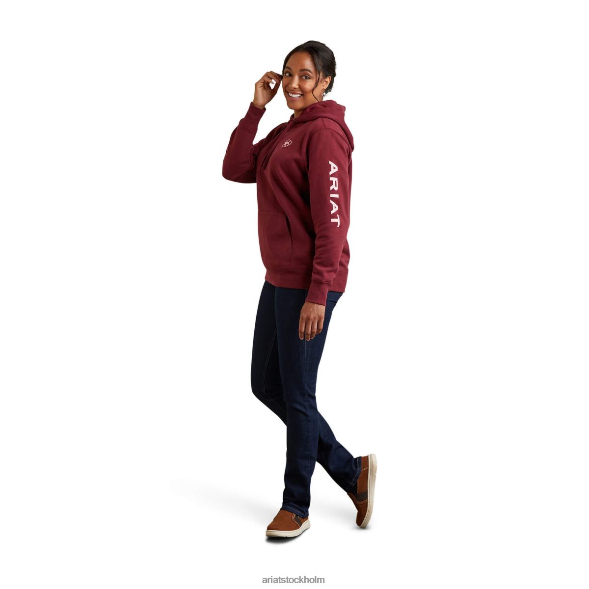 blast Ariat hoodie med logotyp zinfandel kvinnor F04843461