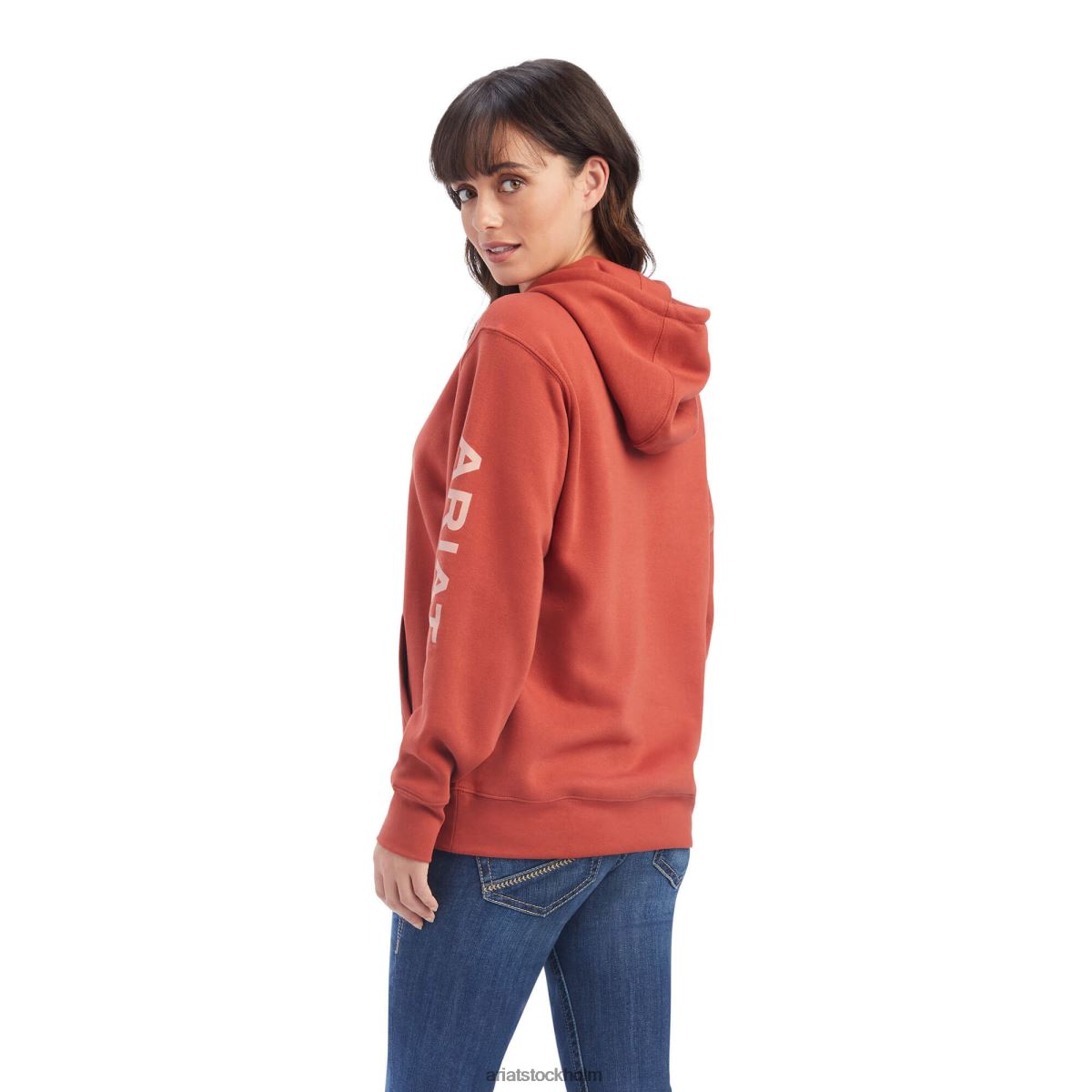 blast Ariat äkta klassisk hoodie med armlogotyp bossa nova kvinnor F04843413