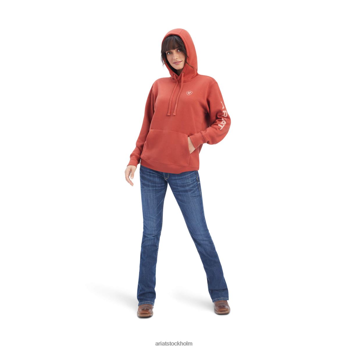 blast Ariat äkta klassisk hoodie med armlogotyp bossa nova kvinnor F04843413