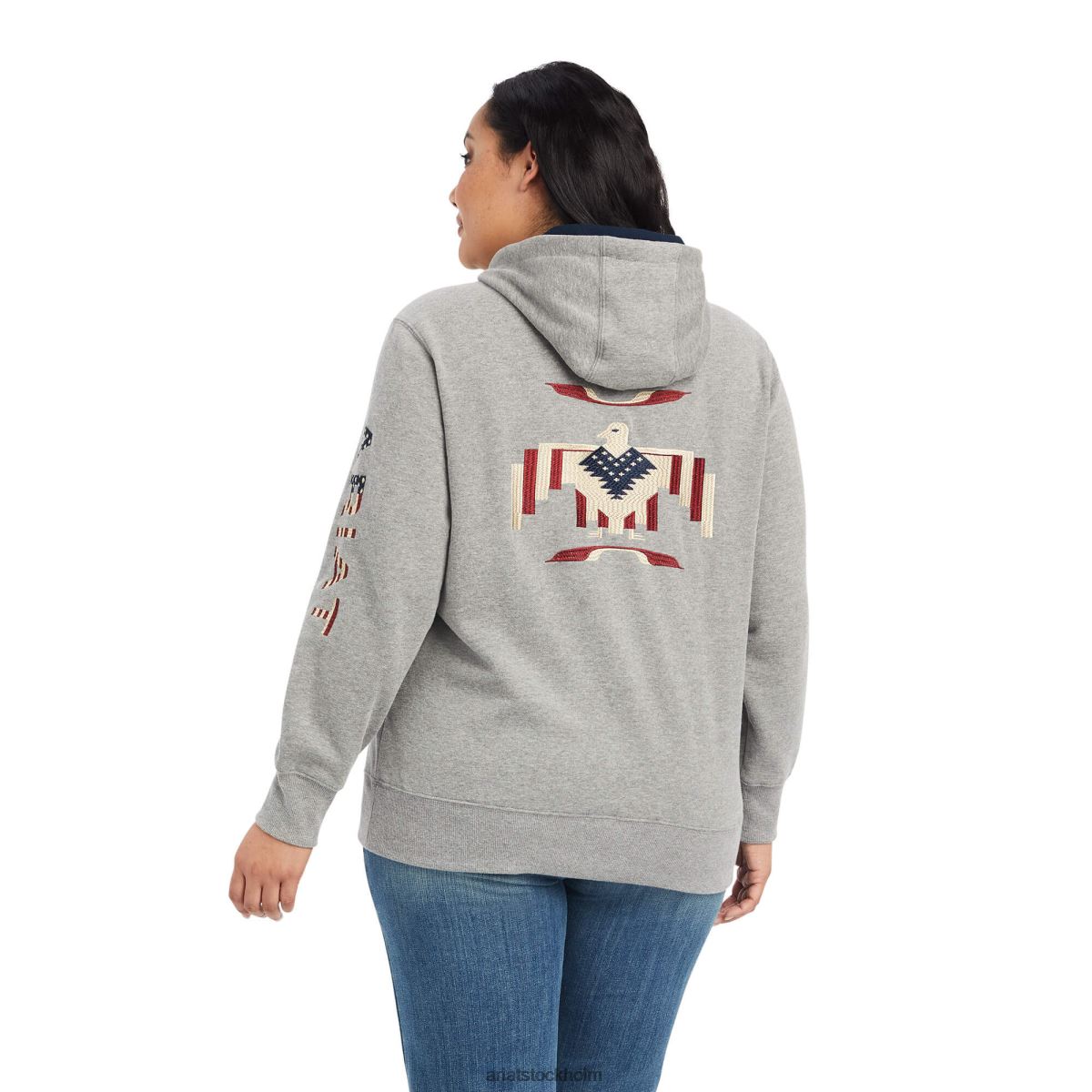 blast Ariat thunderbird chimayo hoodie gråmelerad kvinnor F04843384