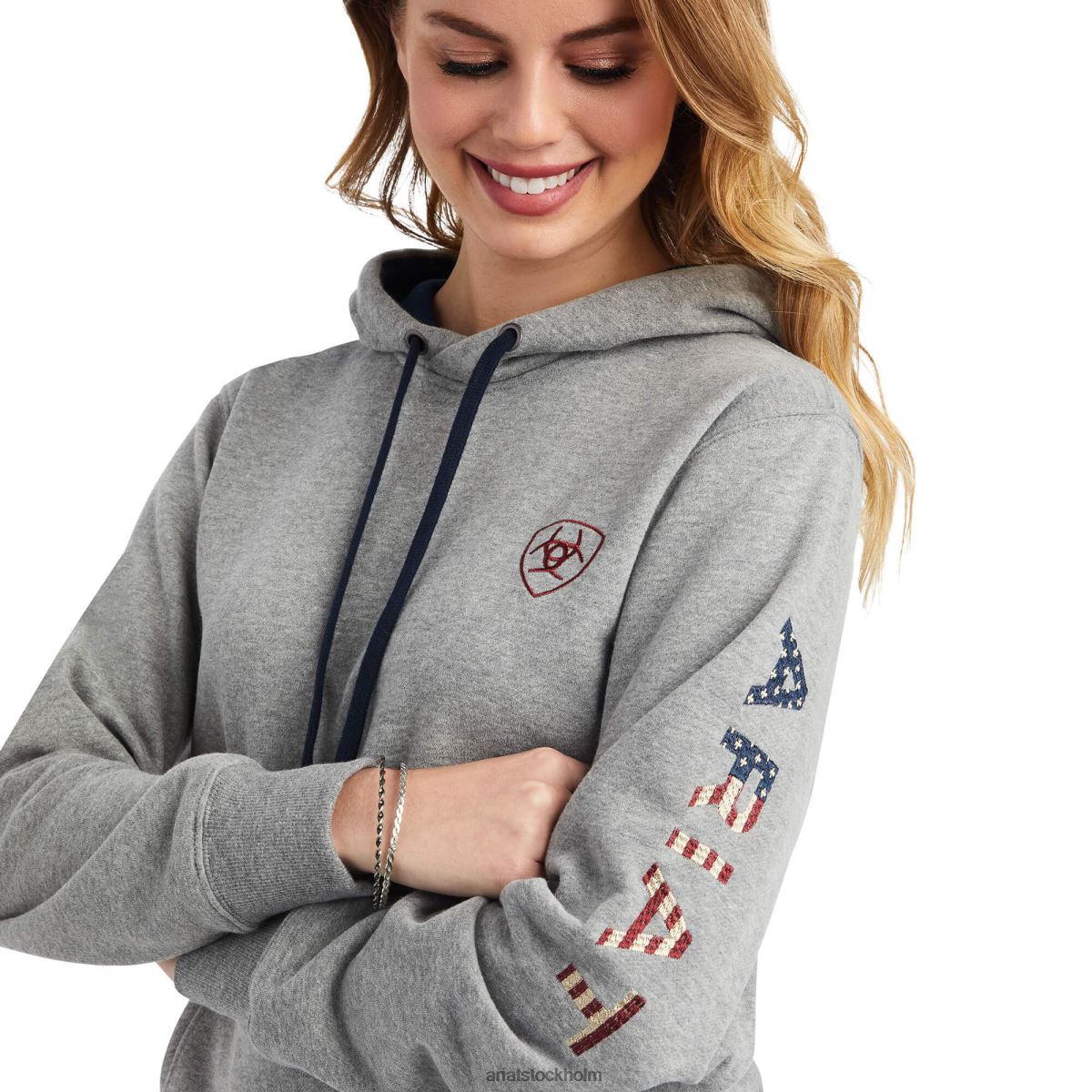 blast Ariat thunderbird chimayo hoodie gråmelerad kvinnor F04843384