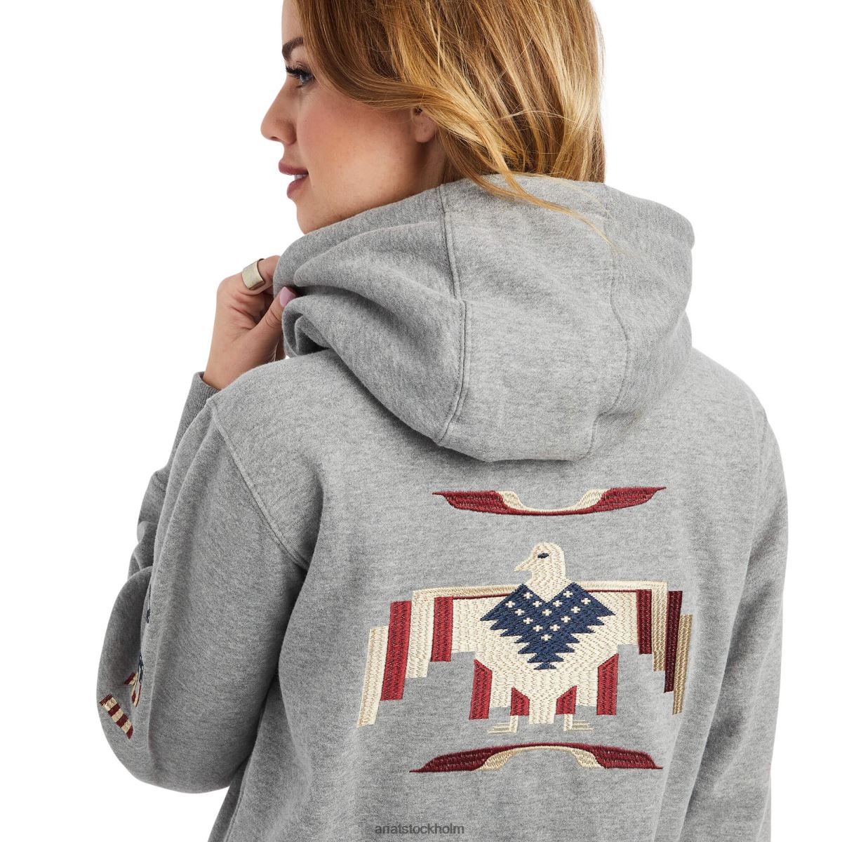 blast Ariat thunderbird chimayo hoodie gråmelerad kvinnor F04843384