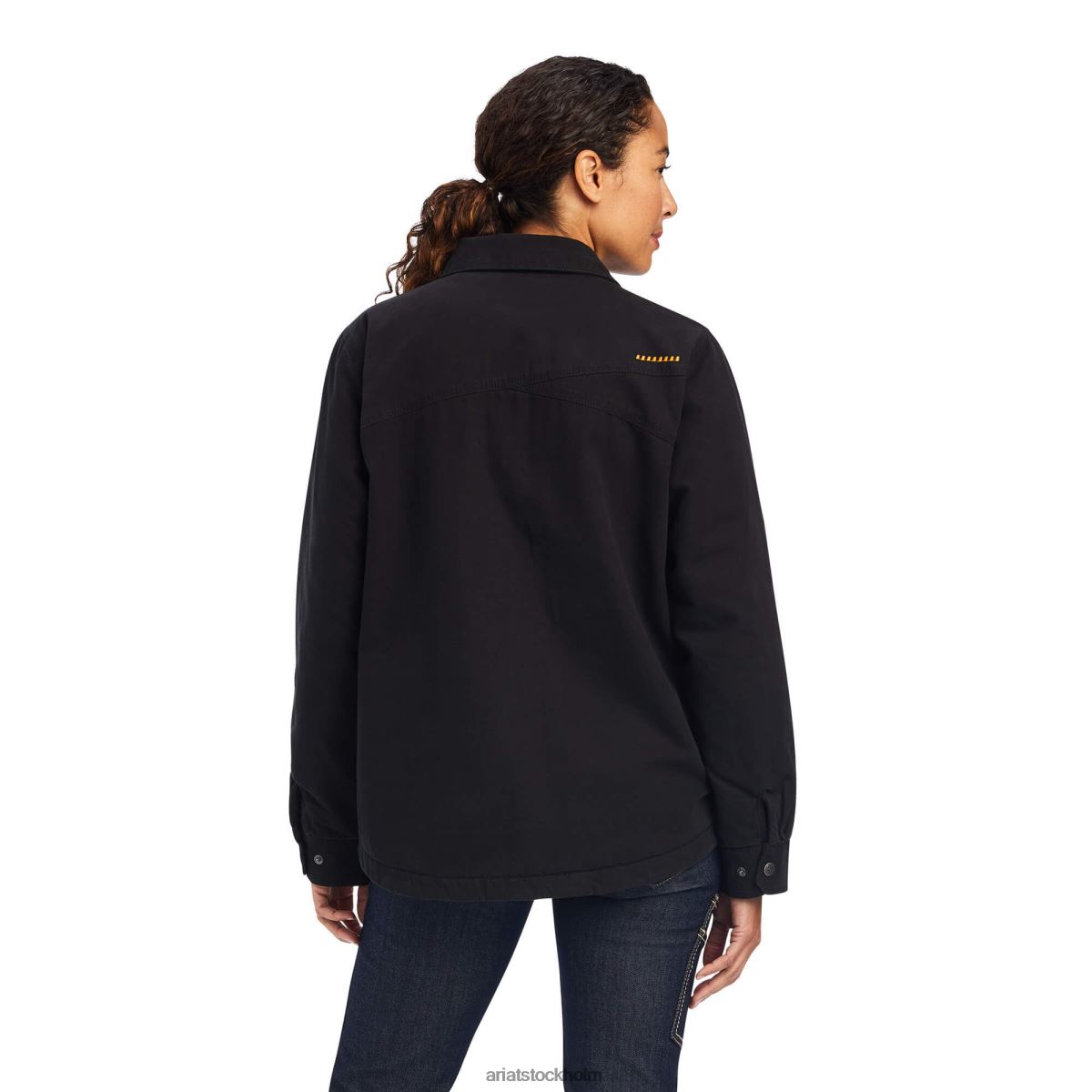 blast Ariat armeringsjärn klassisk canvas skjortjacka svart kvinnor F04843640