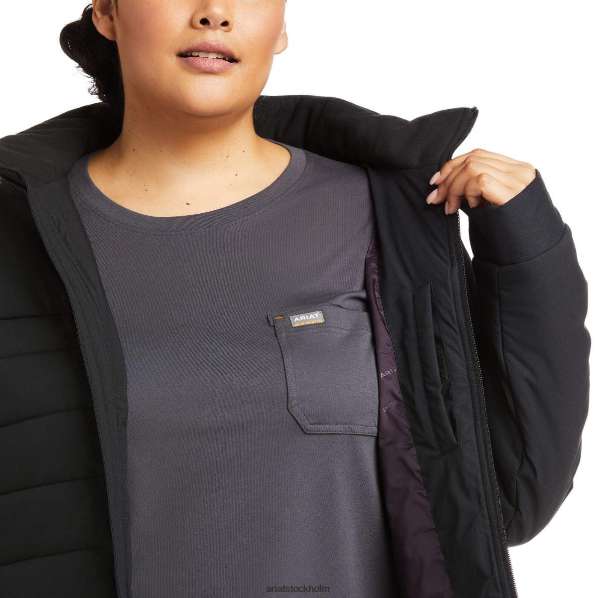 blast Ariat armeringsjärn valkyrie stretch canvas isolerad jacka svart kvinnor F04843481