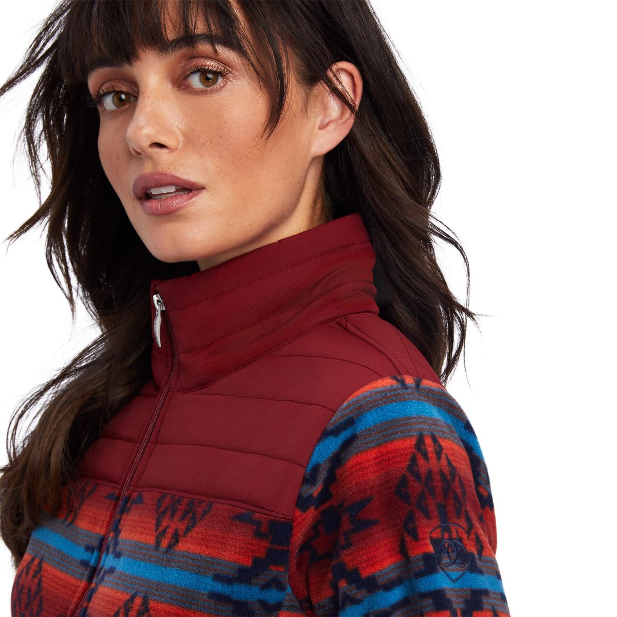 blast Ariat prescott fleecejacka soltorkad tomat sonorantryck kvinnor F04843508