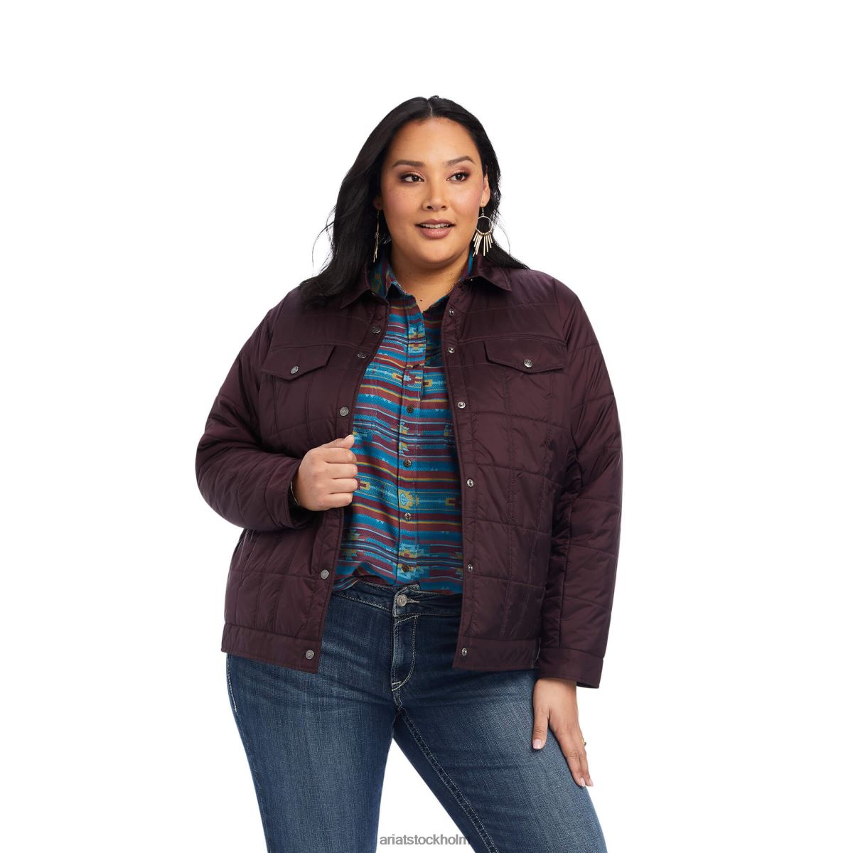 blast Ariat puffer trucker isolerad jacka mullbärsvin kvinnor F04843536