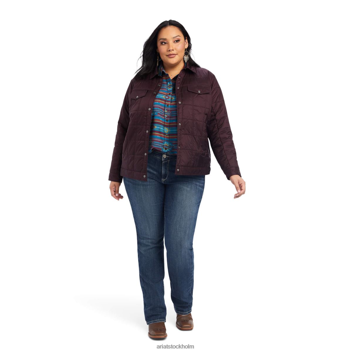 blast Ariat puffer trucker isolerad jacka mullbärsvin kvinnor F04843536