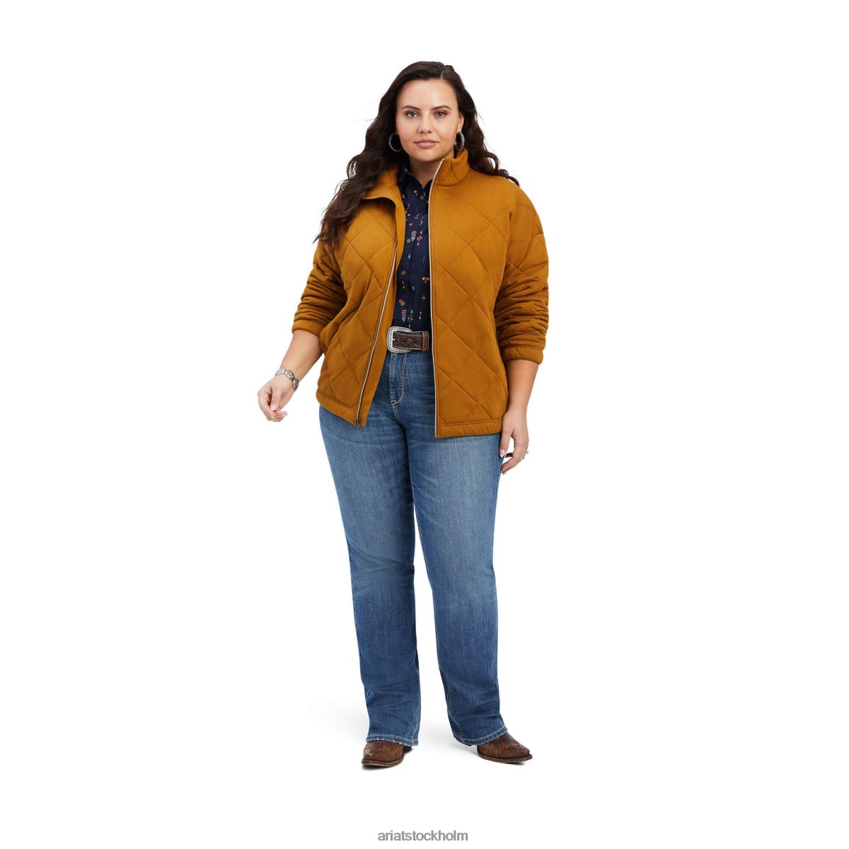blast Ariat quiltad jacka bronsbrun kvinnor F04843608