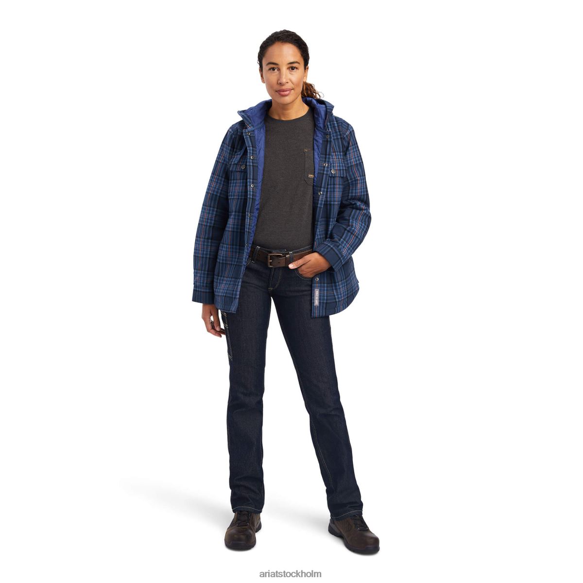 blast Ariat skjortjacka i armeringsjärn i flanell Marin kvinnor F04843426