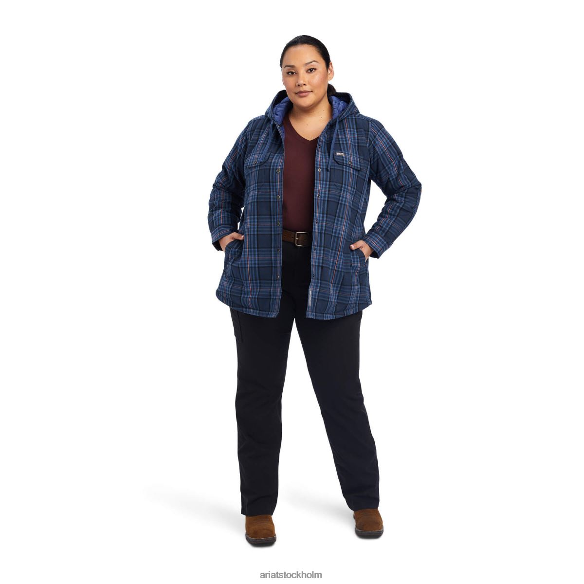 blast Ariat skjortjacka i armeringsjärn i flanell Marin kvinnor F04843426