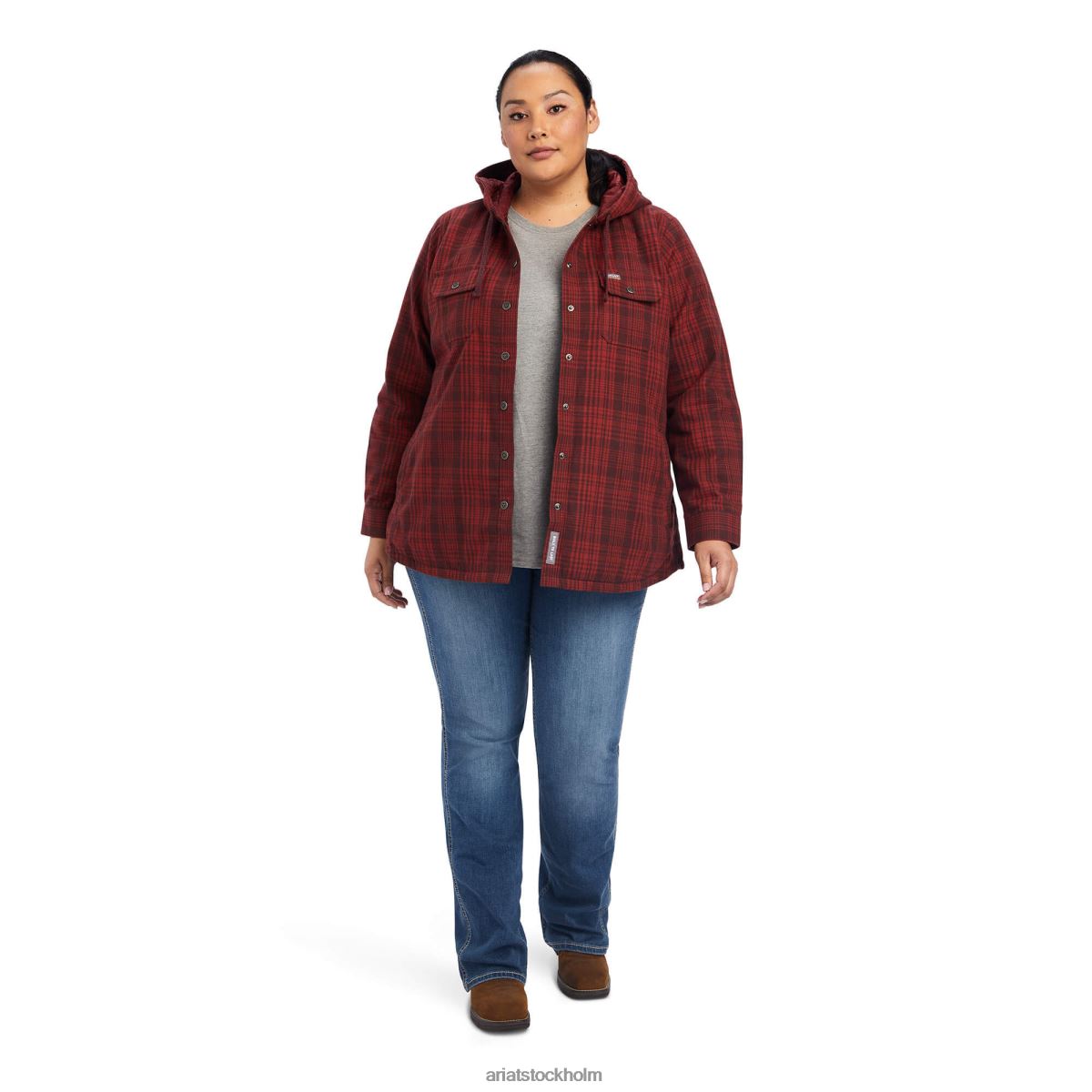 blast Ariat skjortjacka i armeringsjärn i flanell rosenträ kvinnor F04843425