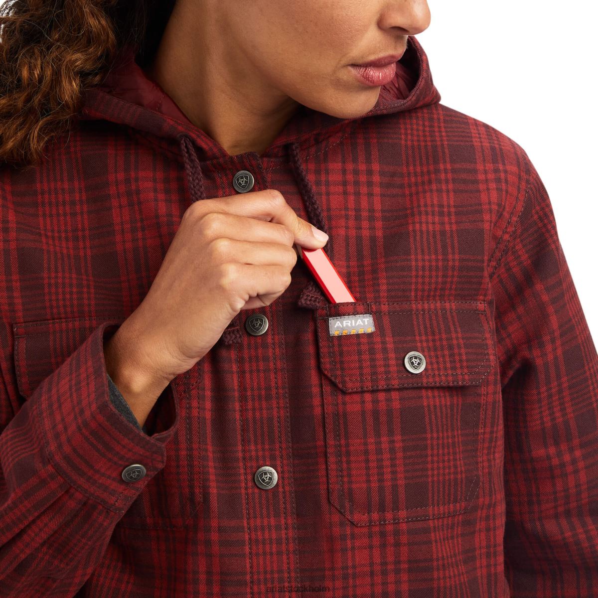 blast Ariat skjortjacka i armeringsjärn i flanell rosenträ kvinnor F04843425