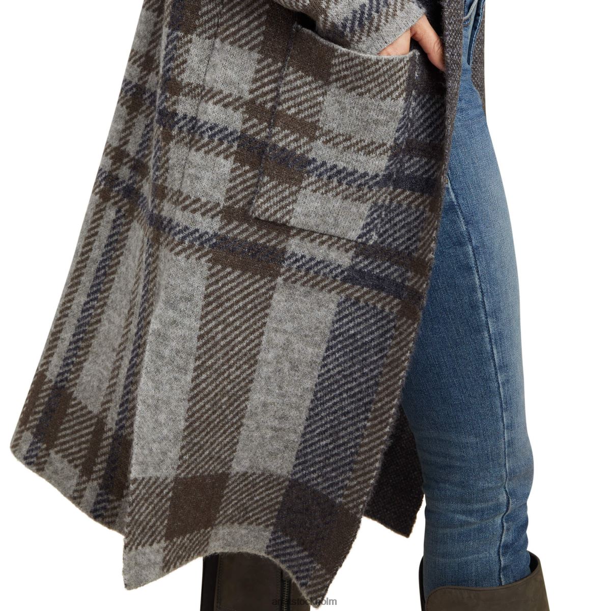 blast Ariat saratoga kofta gråmelerad pläd kvinnor F04843340