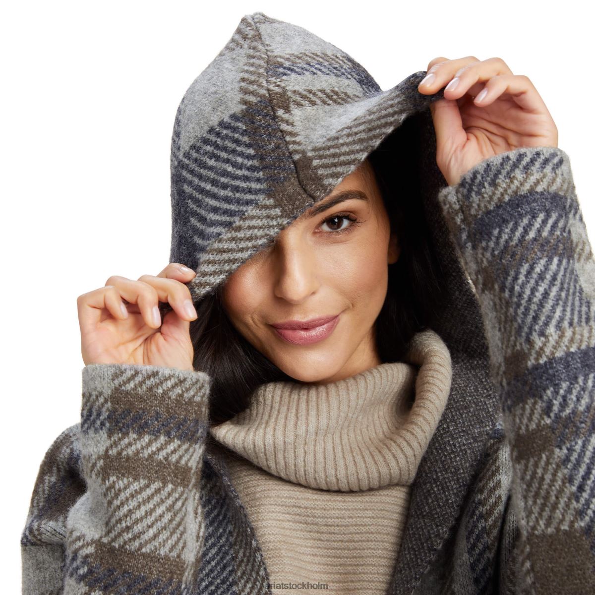 blast Ariat saratoga kofta gråmelerad pläd kvinnor F04843340