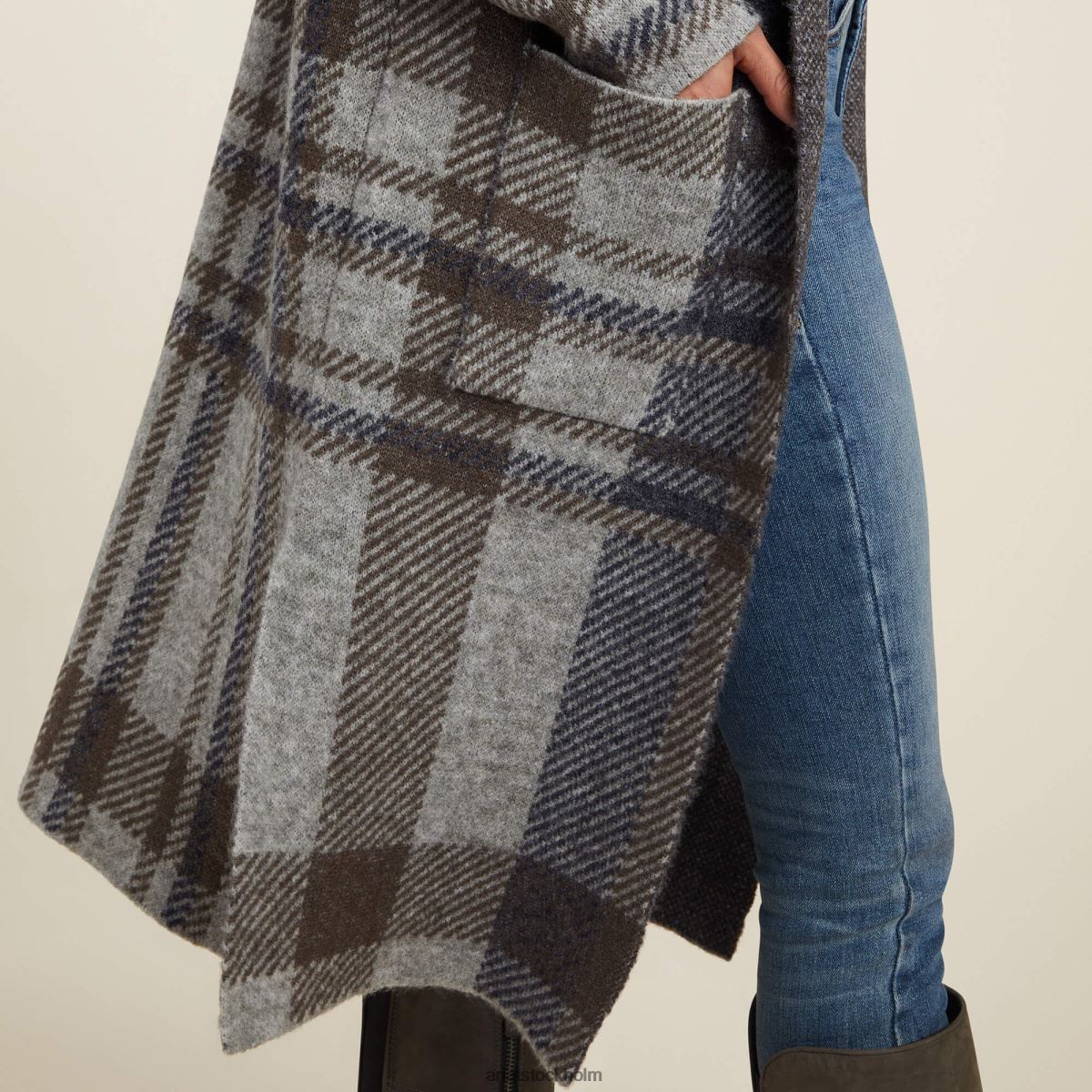 blast Ariat saratoga kofta gråmelerad pläd kvinnor F04843340