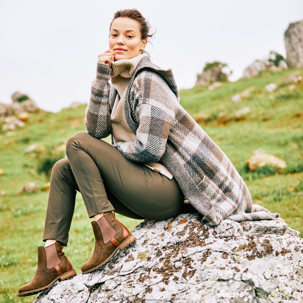 blast Ariat saratoga kofta gråmelerad pläd kvinnor F04843340