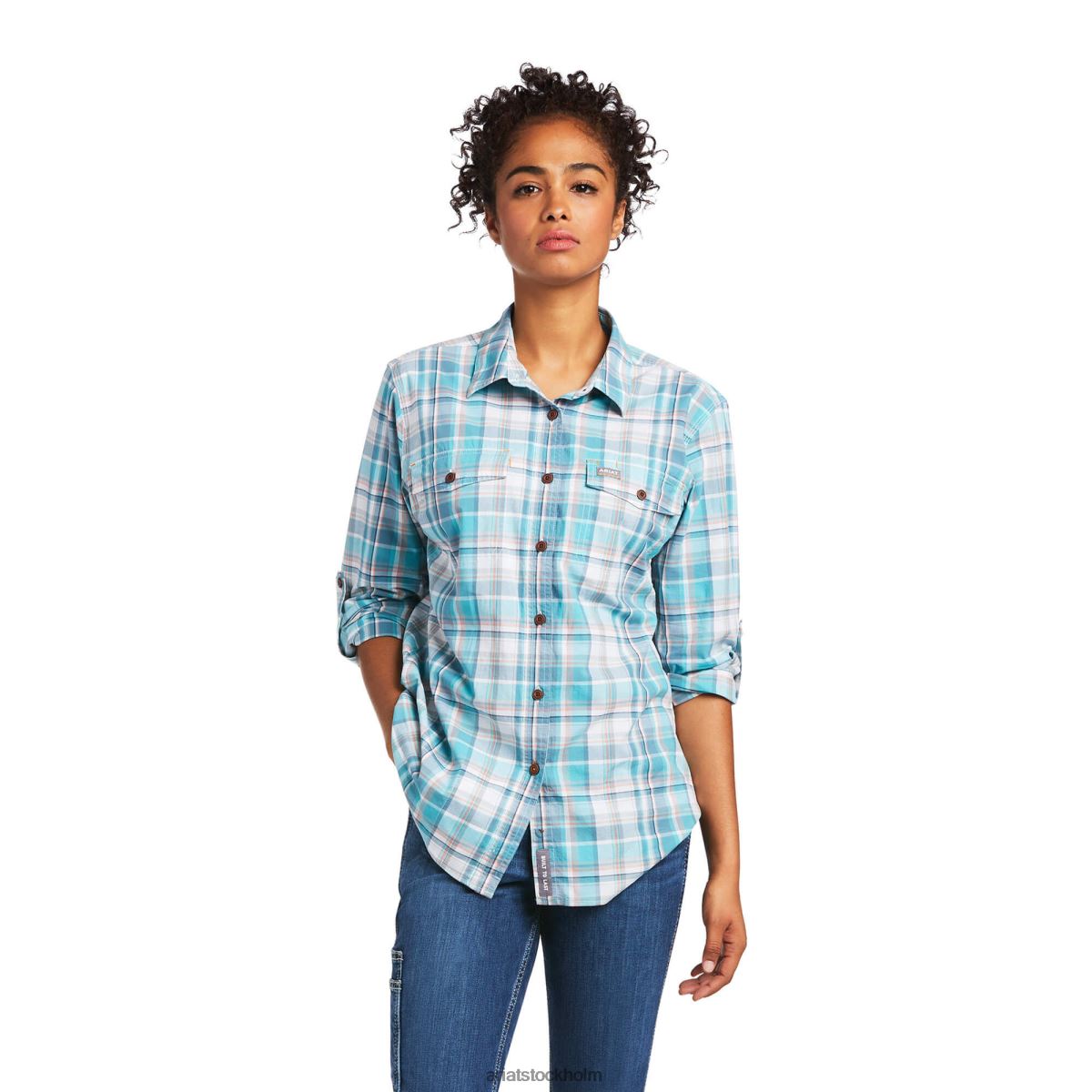 blast Ariat armeringsjärn tillverkad tuff durastretch arbetsskjorta hydro kvinnor F04842929