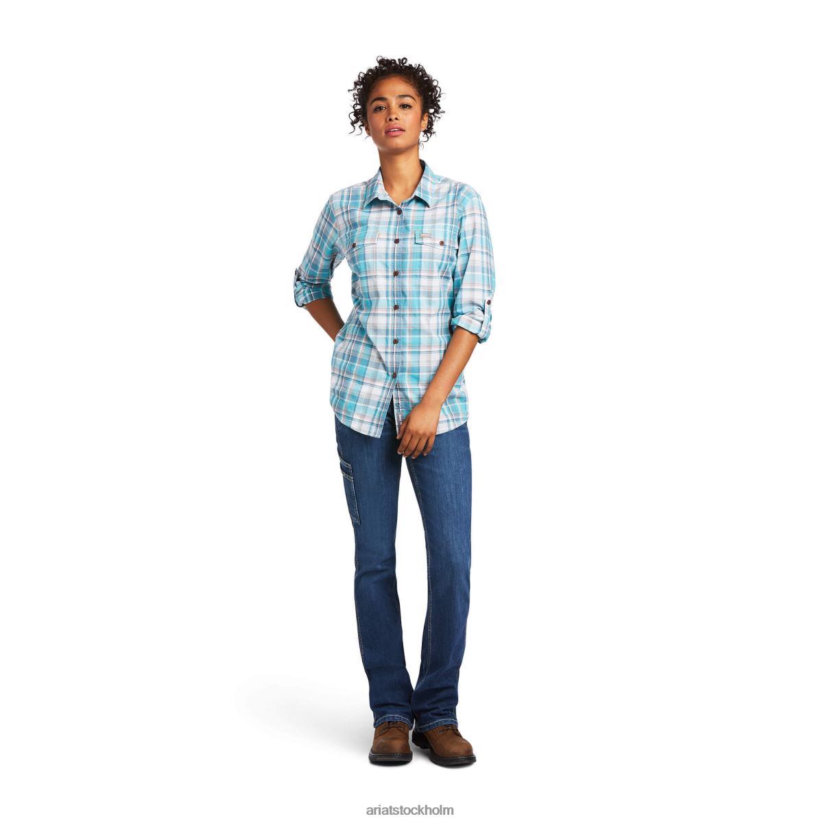 blast Ariat armeringsjärn tillverkad tuff durastretch arbetsskjorta hydro kvinnor F04842929