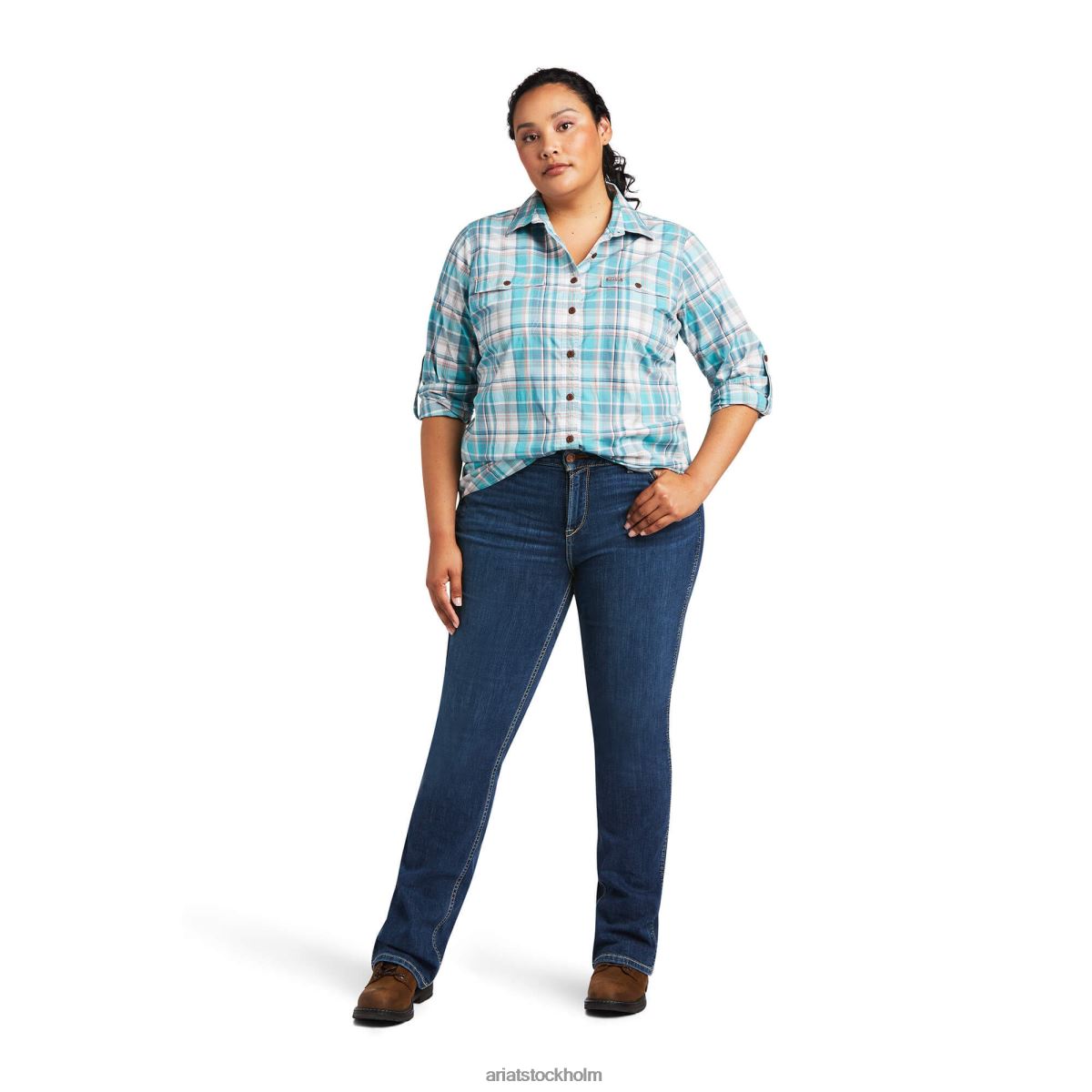 blast Ariat armeringsjärn tillverkad tuff durastretch arbetsskjorta hydro kvinnor F04842929