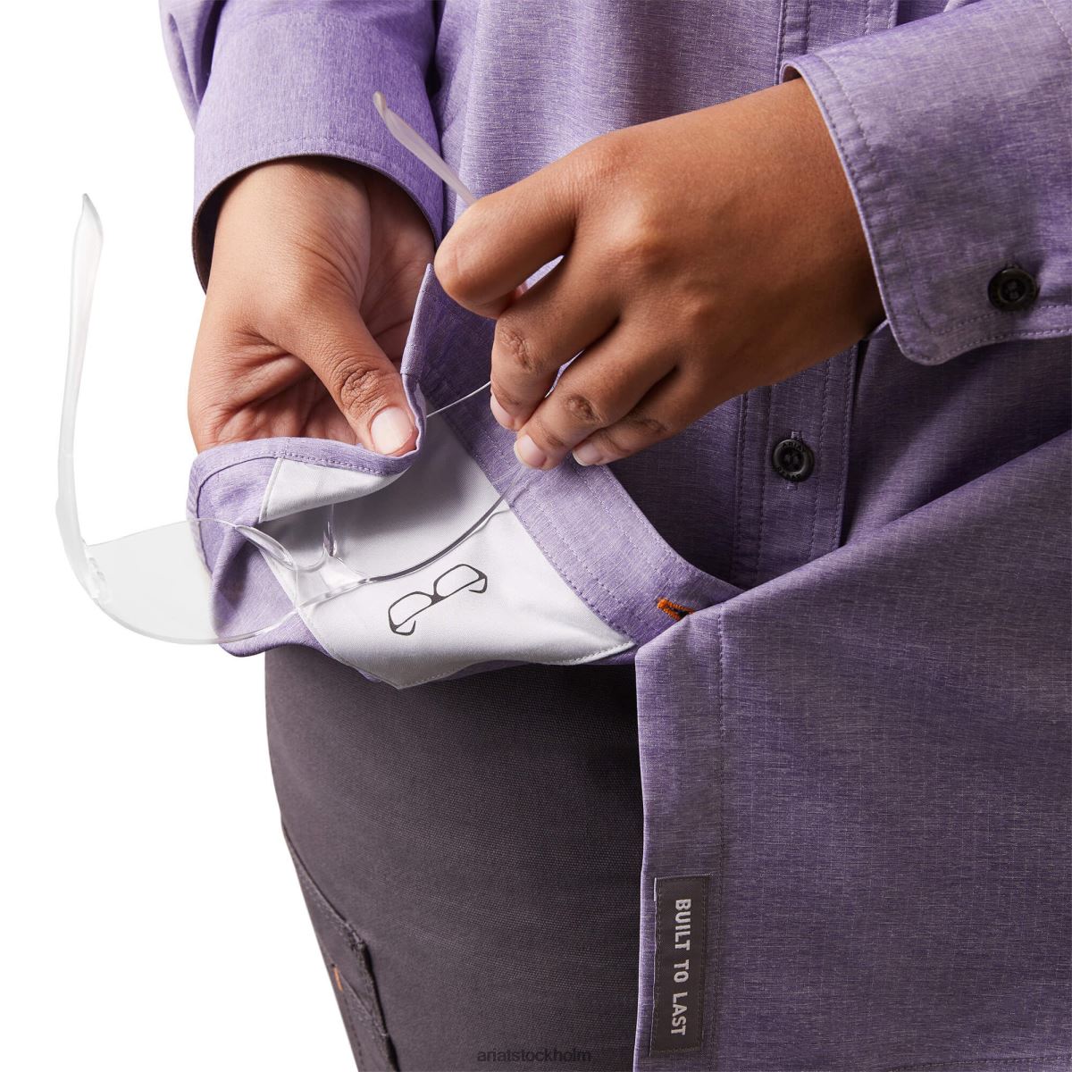 blast Ariat armeringsjärn tillverkad tuff venttek durastretch arbetsskjorta korsikansk blå ljung kvinnor F04843078