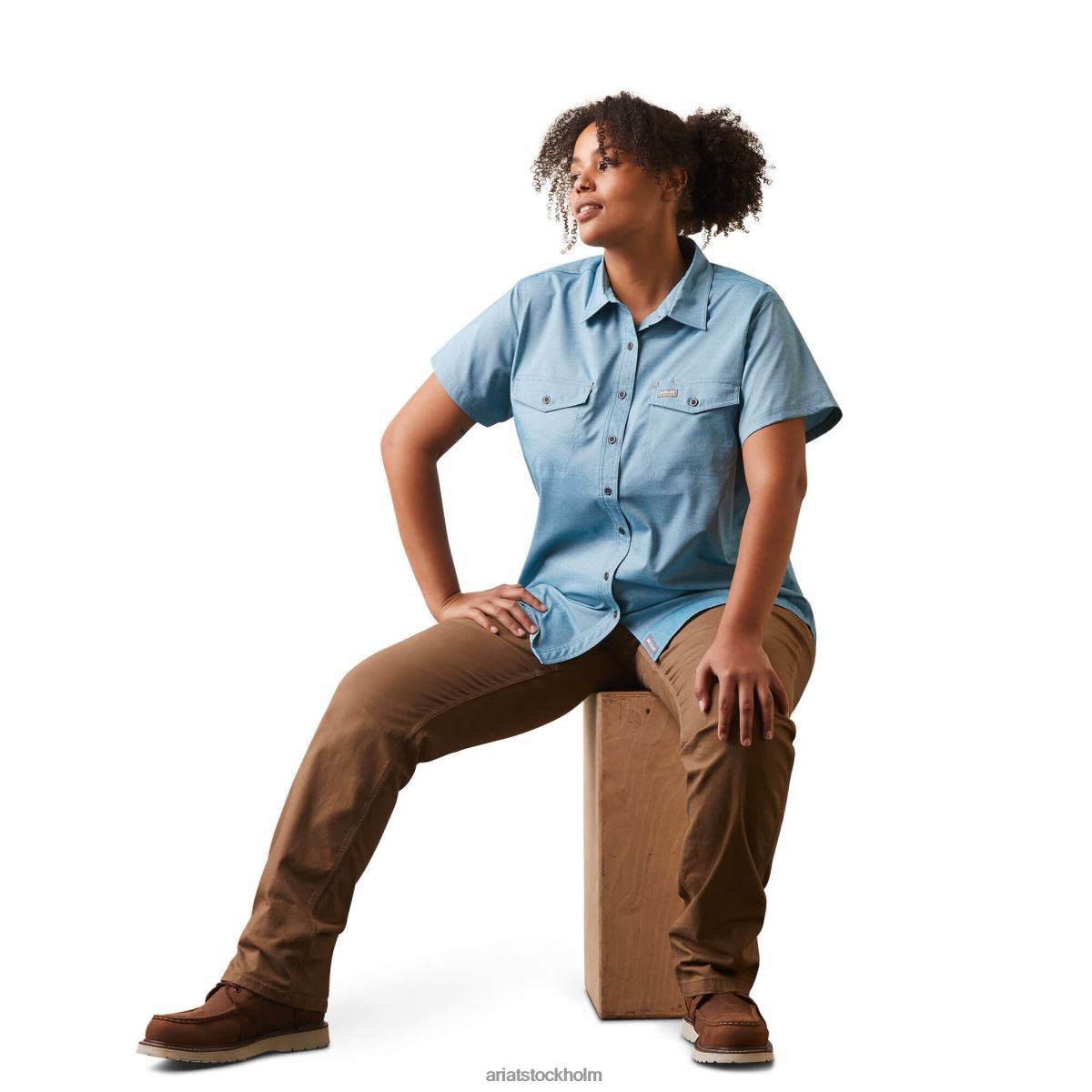 blast Ariat armeringsjärn tillverkad tuff venttek durastretch arbetsskjorta larkspursljung kvinnor F04842990