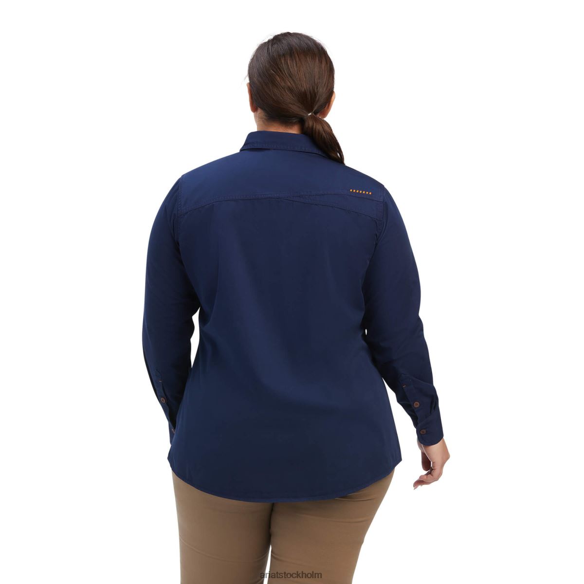 blast Ariat armeringstvättad arbetsskjorta i twill Marin kvinnor F04843088