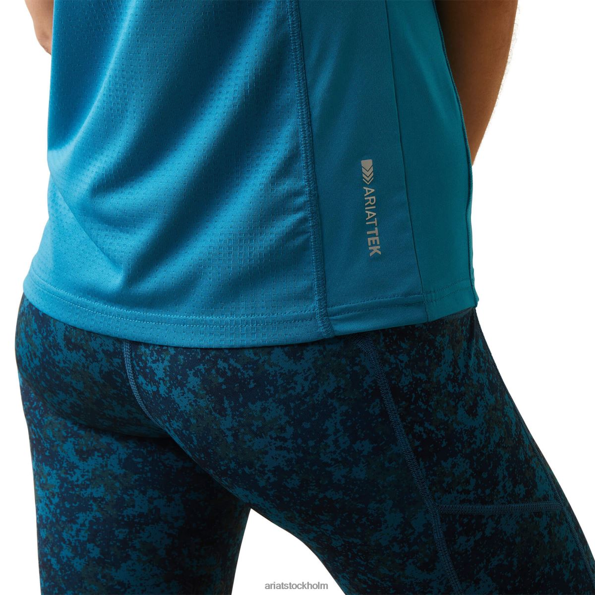 blast Ariat bandera 1/4 pikétröja med dragkedja mosaik blå kvinnor F04843162