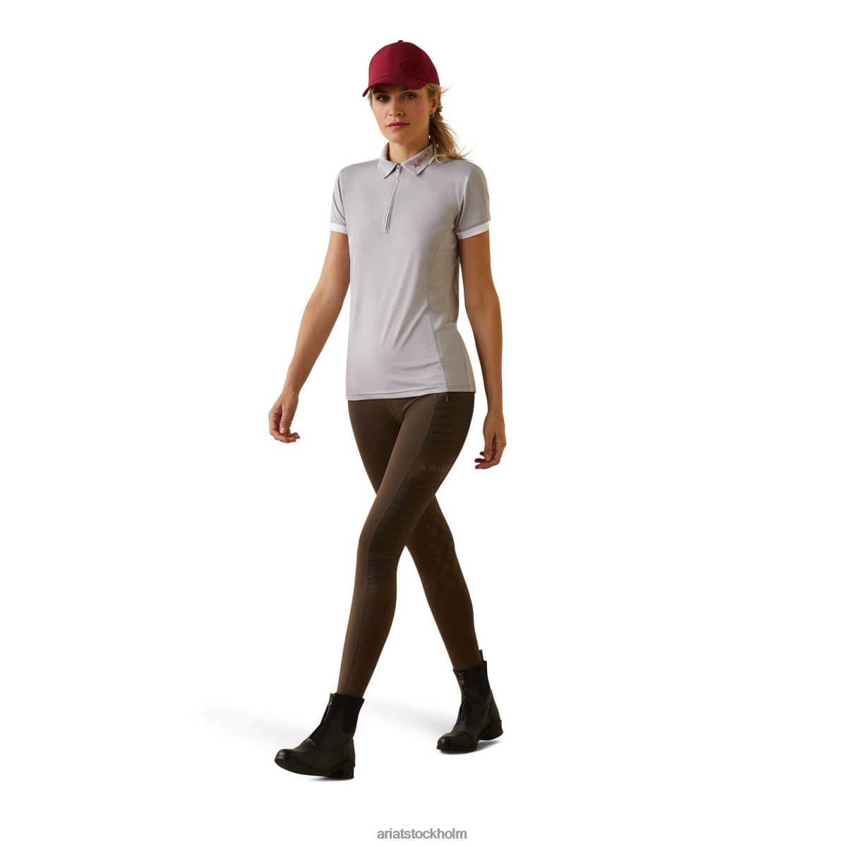 blast Ariat bandera 1/4 pikétröja med dragkedja silverlampa kvinnor F04843238