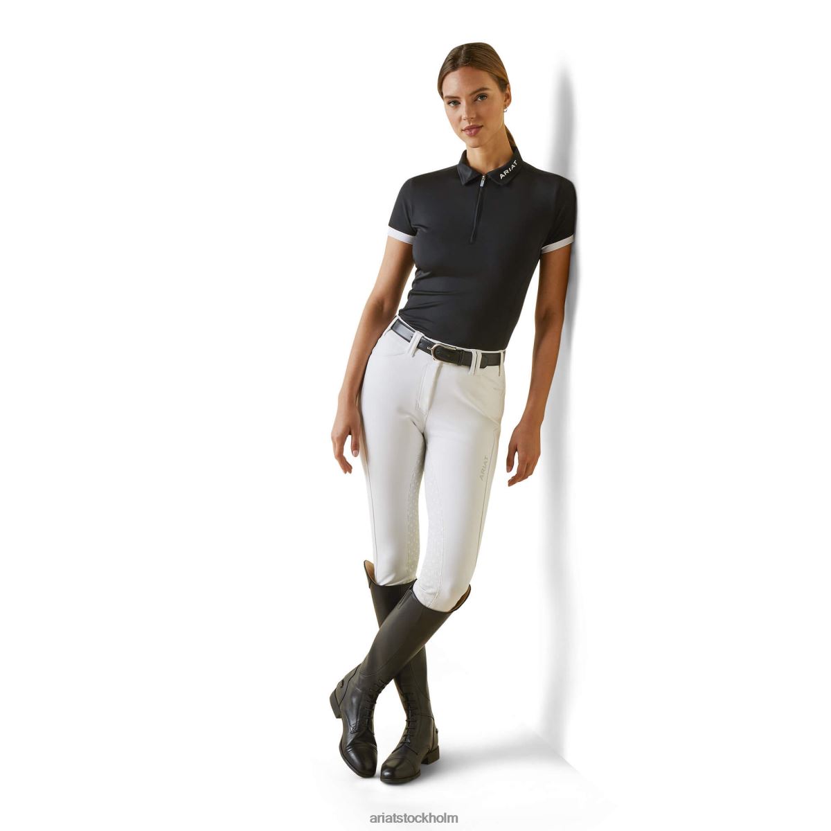 blast Ariat bandera 1/4 pikétröja med dragkedja svart kvinnor F04843071