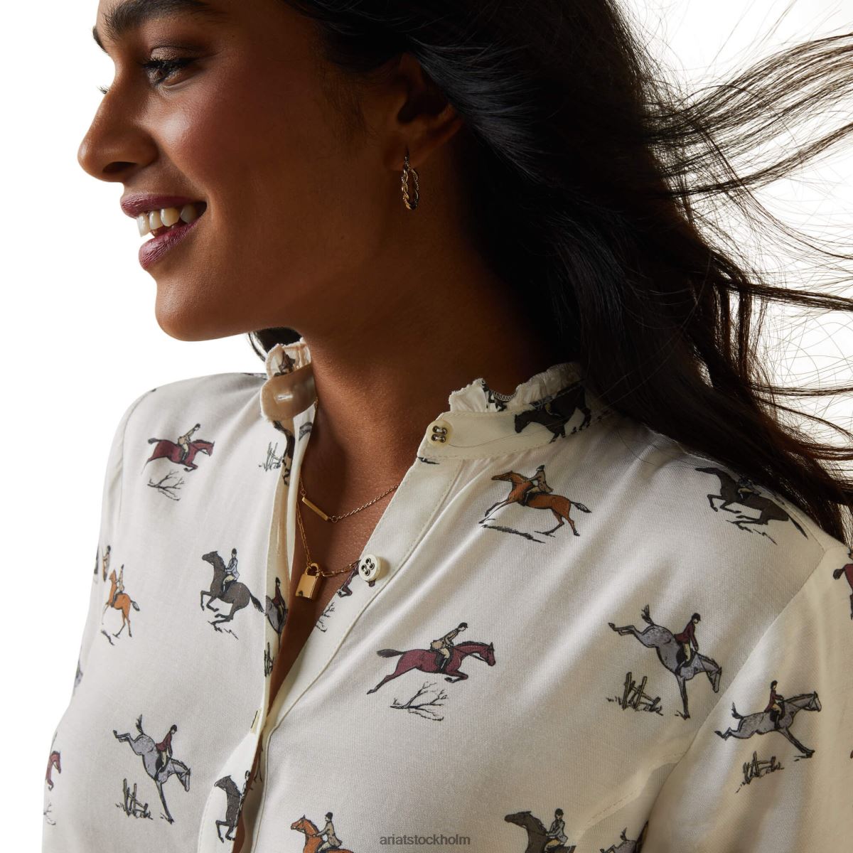 blast Ariat clarion blus färskt tryck kvinnor F04842757