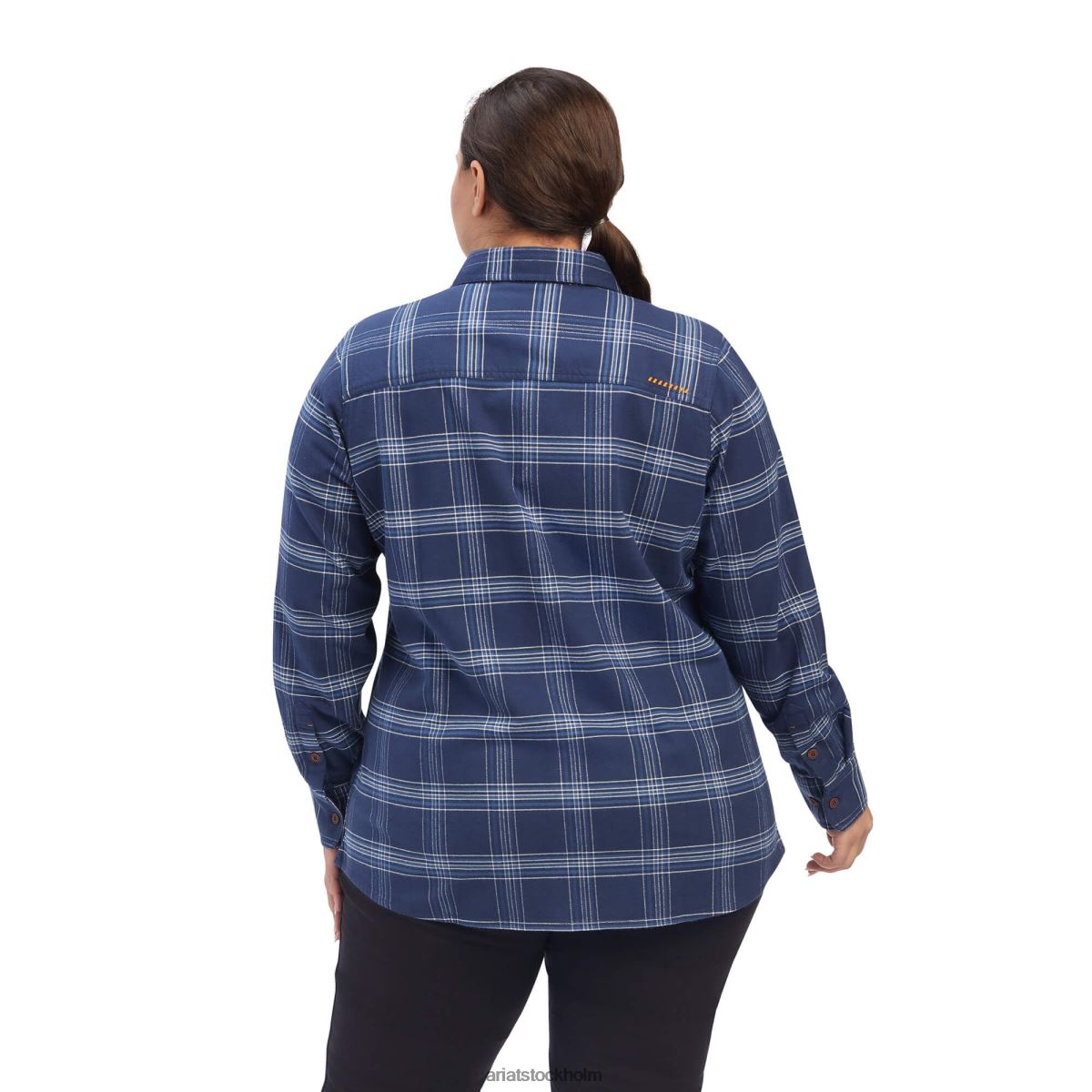 blast Ariat durastretch arbetsskjorta i armeringsjärn i flanell Marin kvinnor F04843150