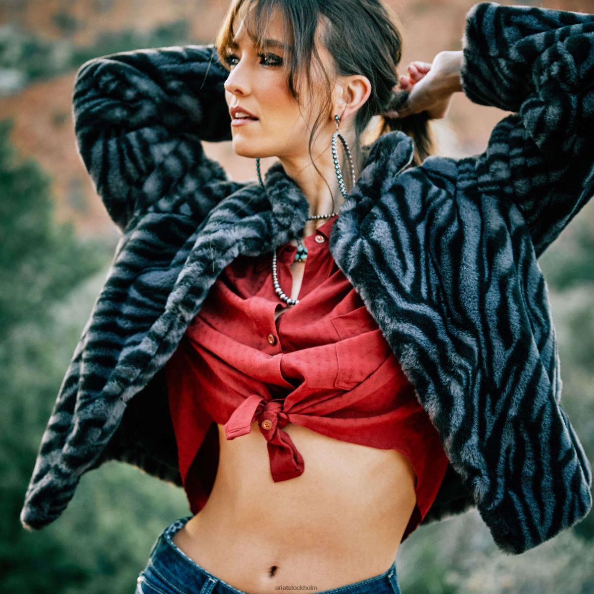 blast Ariat elddalen skjorta soltorkad tomat kvinnor F04843268