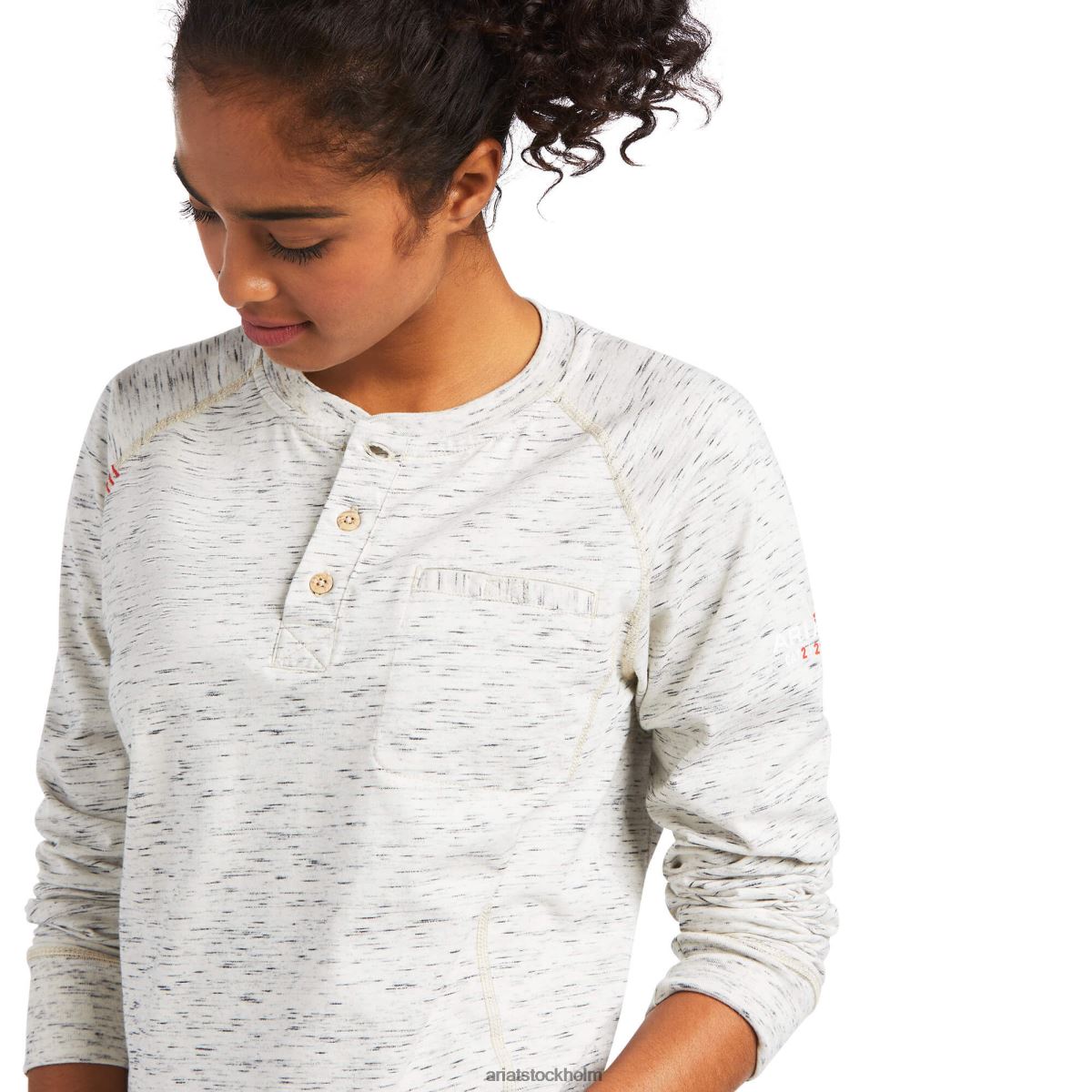 blast Ariat fr air henley rymdfärg gråmelerad kvinnor F04843032