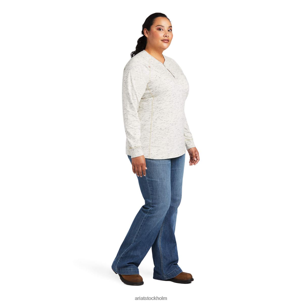 blast Ariat fr air henley rymdfärg gråmelerad kvinnor F04843032